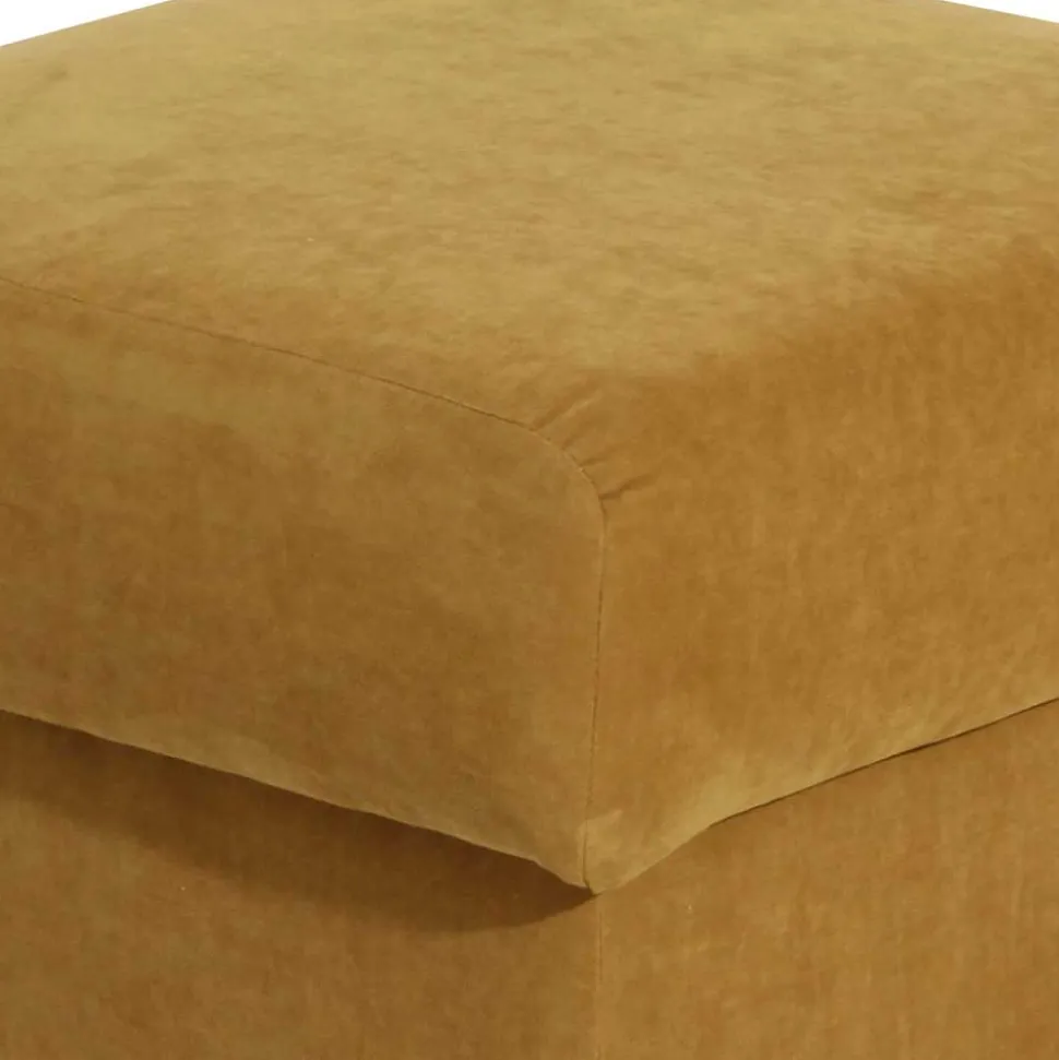 Gepolsterter Hocker in Gelb Veloursbezug - Acigne