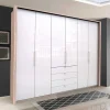 Geräumiger Schlafzimmerschrank in Weiß Glas - Bosays