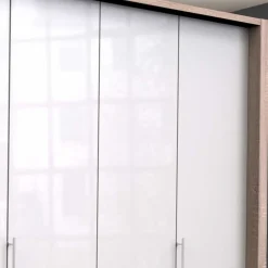 Geräumiger Schlafzimmerschrank in Weiß Glas - Bosays
