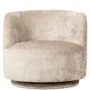 Gerundeter Chenille Wohnzimmersessel in Beige - Paryra