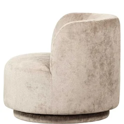 Gerundeter Chenille Wohnzimmersessel in Beige - Paryra