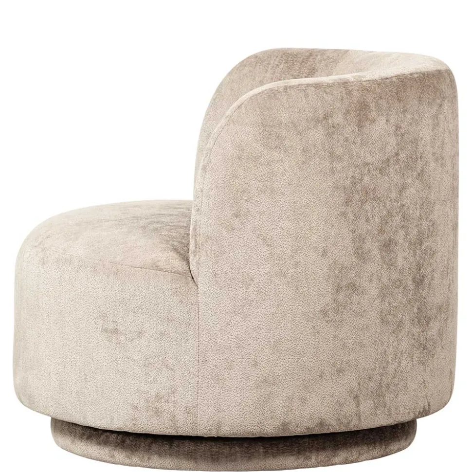 Gerundeter Chenille Wohnzimmersessel in Beige - Paryra