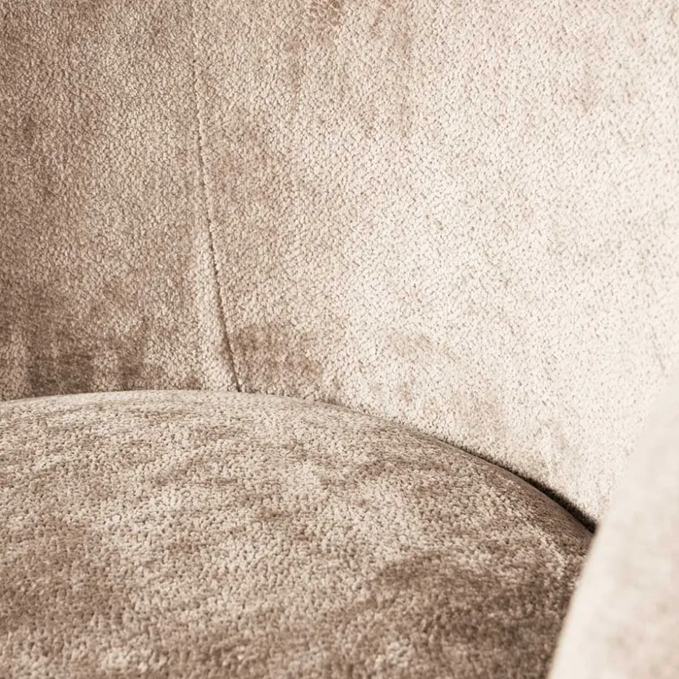 Gerundeter Chenille Wohnzimmersessel in Beige - Paryra