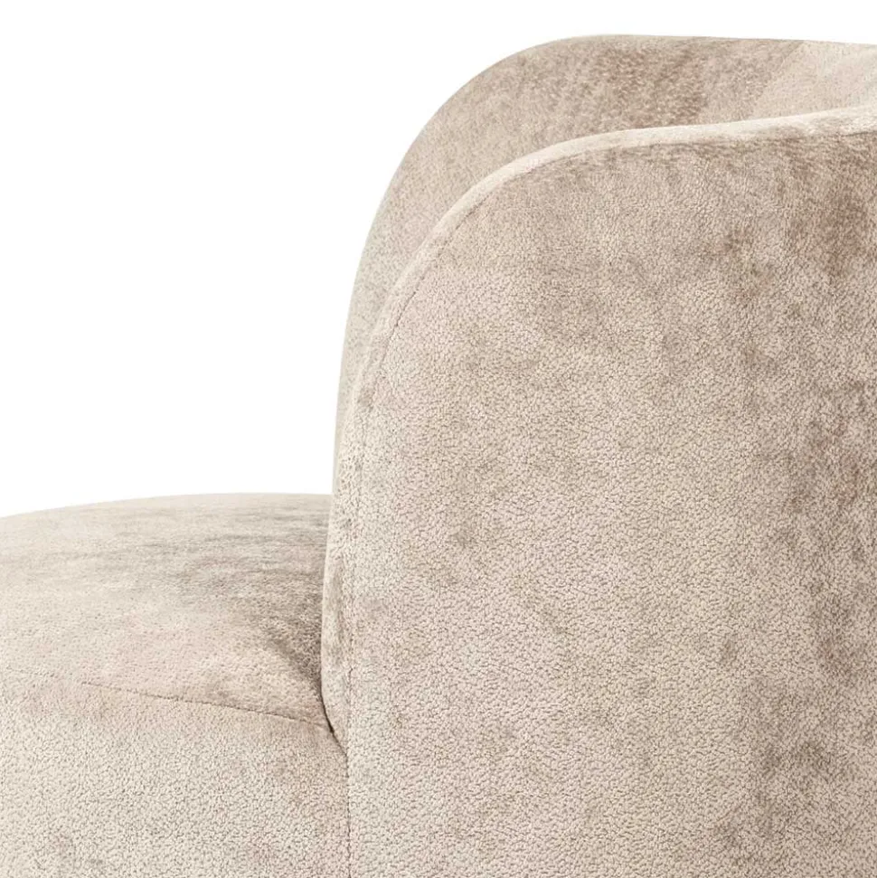 Gerundeter Chenille Wohnzimmersessel in Beige - Paryra