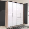 Glasfront Kombi-Kleiderschrank in Weiß - Bosays