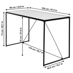 Glasschreibtisch aus Schwarzglas - Pathos