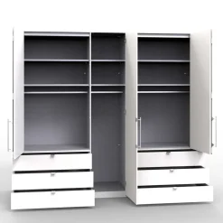 Gleittüren-Kleiderschrank in Holz-Optik - Crenba