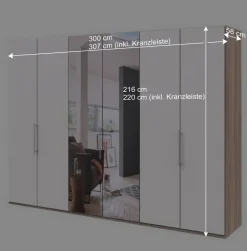 Gleittüren-Schlafzimmerschrank mit Spiegel - Vaclyn