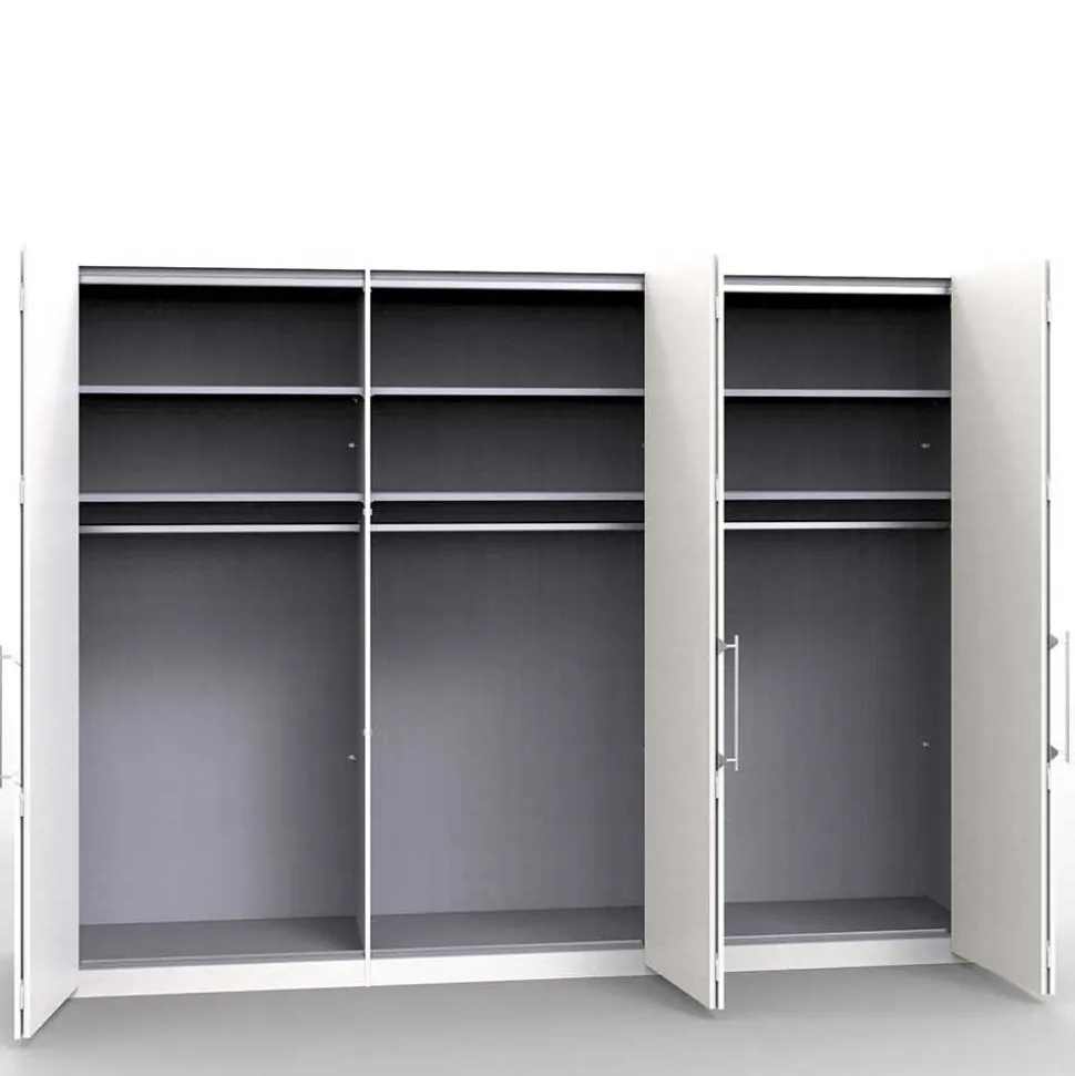 Gleittüren-Schrank mit Glasfront in Weiß - Bosays