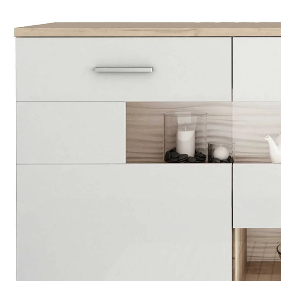 Günstiges Sideboard in Weiß glänzend - Simeon