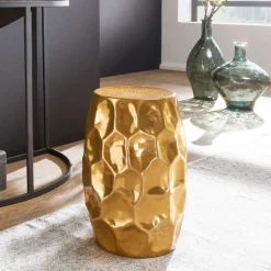 Gold lackierter Metalltisch 30x47x30 - Susepa