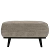 Graubrauner Couchhocker aus Strukturstoff - Gela