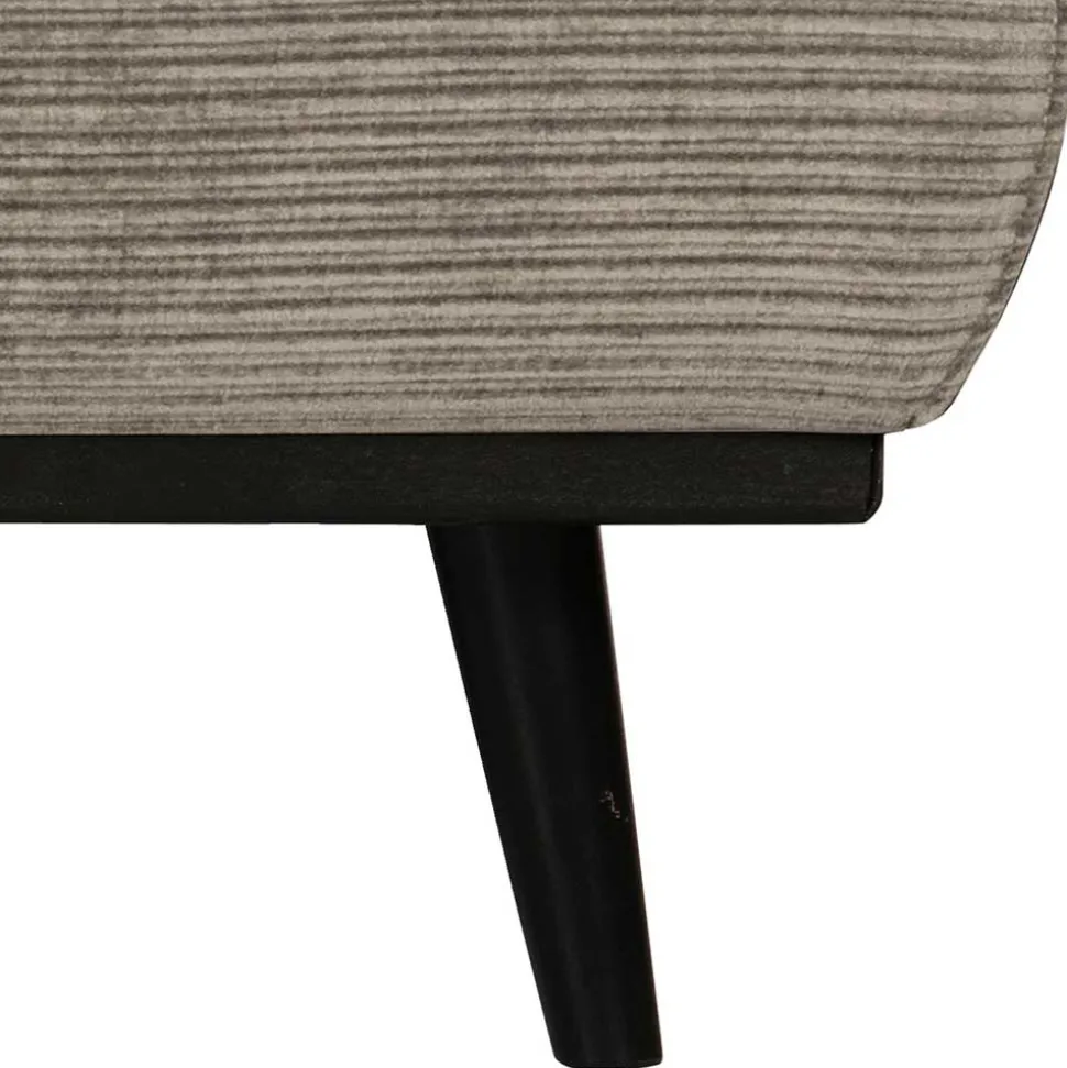 Graubrauner Couchhocker aus Strukturstoff - Gela