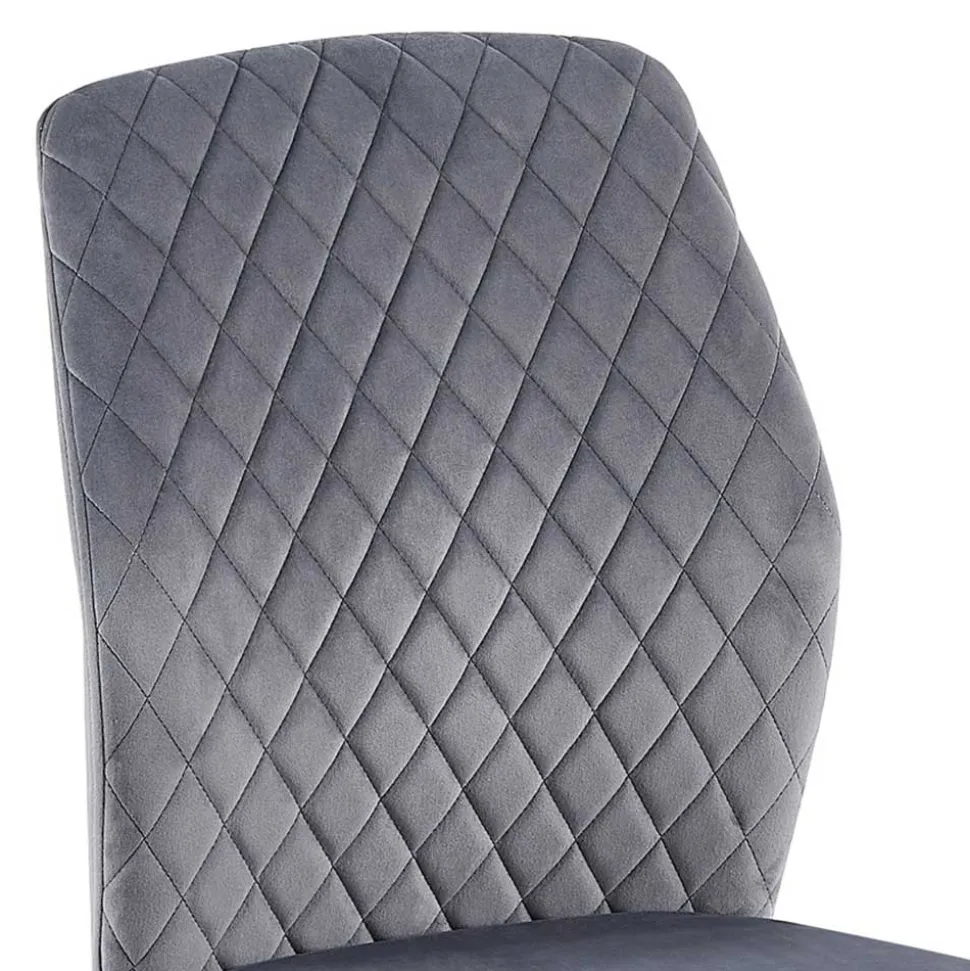 Graue Samtstühle mit Gestell aus Metall - Sharkas (2er Set)