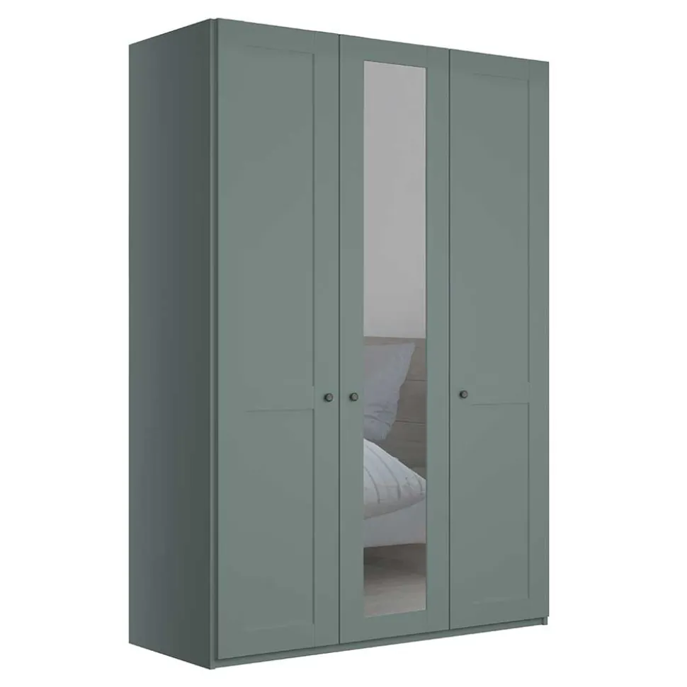 Graugrüner Kleiderschrank mit Metallgriffen - Rajavo II