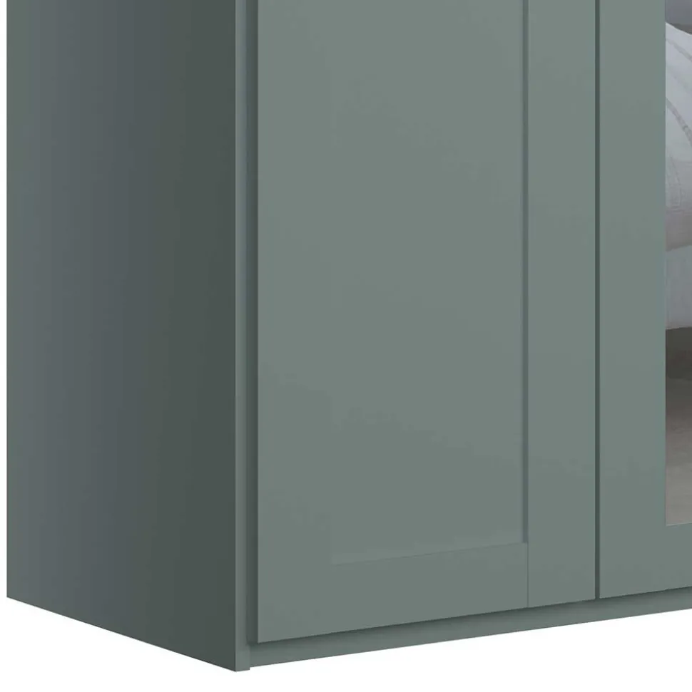 Graugrüner Kleiderschrank mit Metallgriffen - Rajavo II