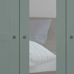 Graugrüner Kleiderschrank mit Metallgriffen - Rajavo II