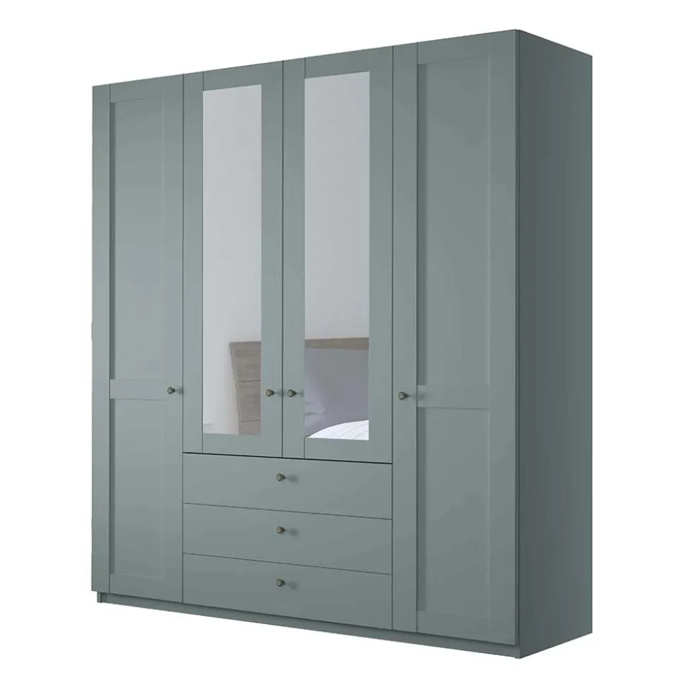 Graugrüner Kombi-Kleiderschrank 200 cm breit - Rajavo