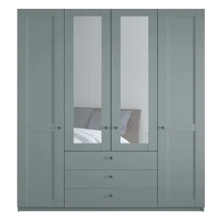 Graugrüner Kombi-Kleiderschrank 200 cm breit - Rajavo