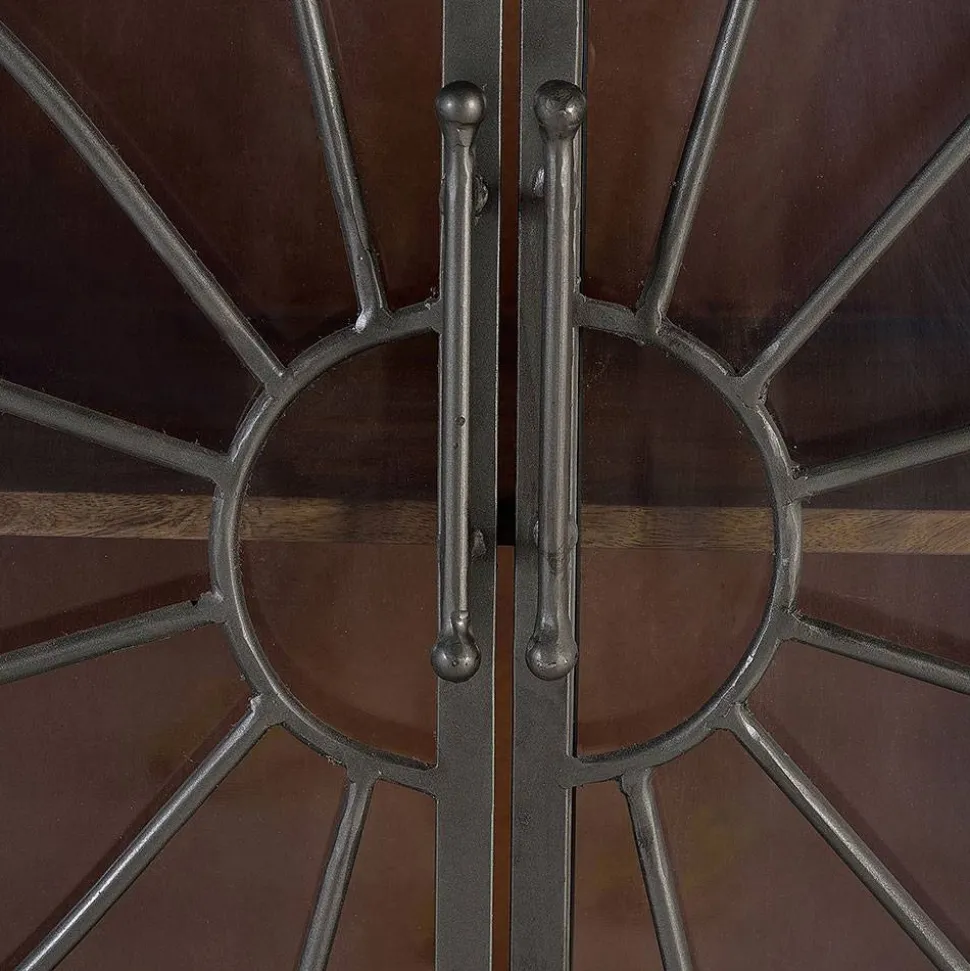 Große Design Kommode mit Glas Metalltüren - Everton