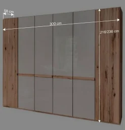 Großer Kleiderschrank mit sechs Türen - Krofun