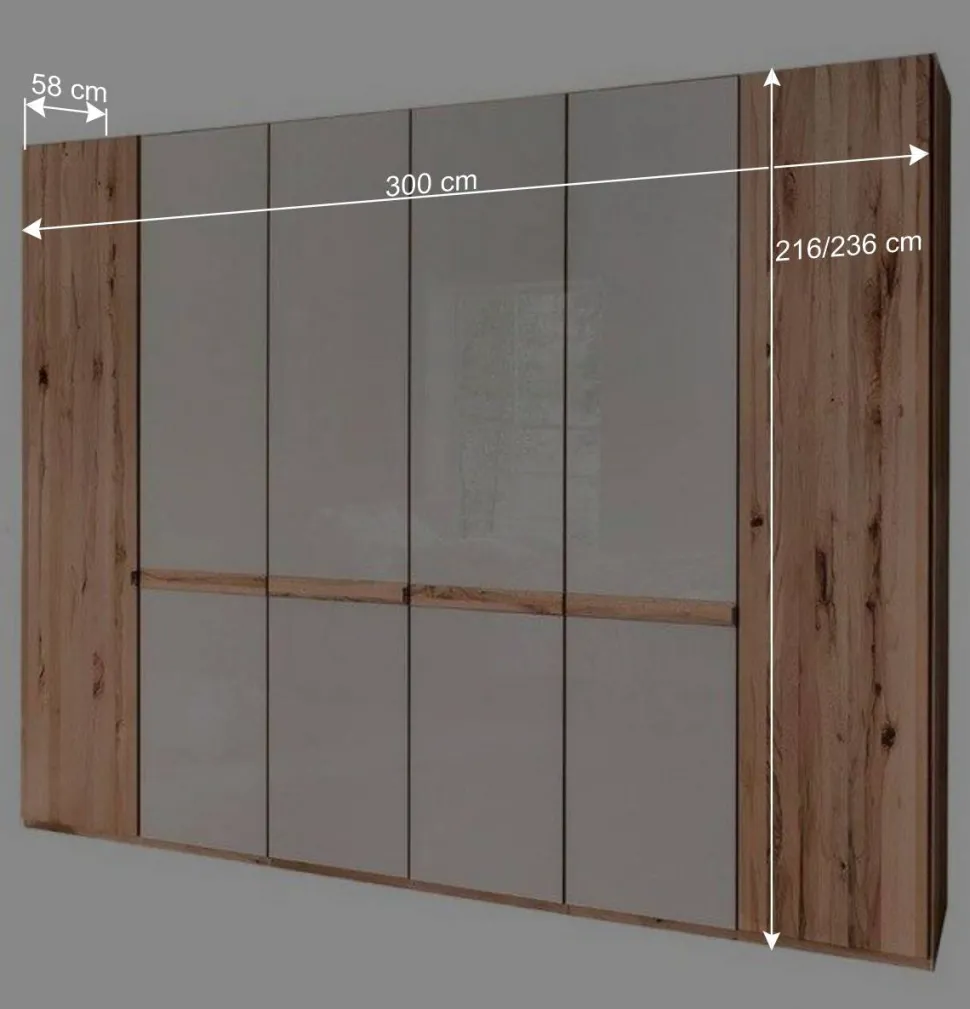 Großer Kleiderschrank mit sechs Türen - Krofun