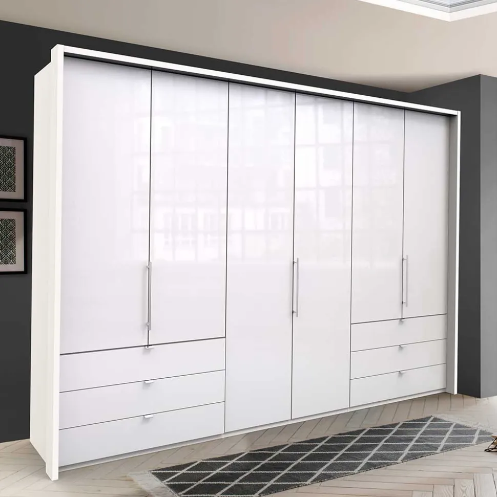 Großer Schrank fürs Schlafzimmer in Weiß - Dolienca