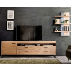 Großes Design TV Board & Wandregal - Assela (zweiteilig)