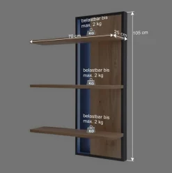 Großes Design TV Board & Wandregal - Assela (zweiteilig)