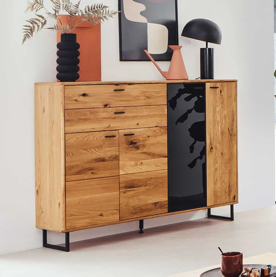 Großes Highboard mit Metall Bügelgestell - Flacona