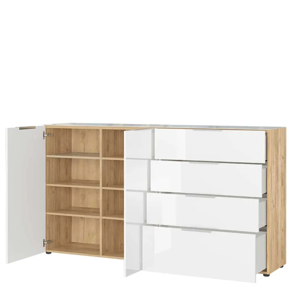 Großes Sideboard in Wildeiche & Weiß - Riodna