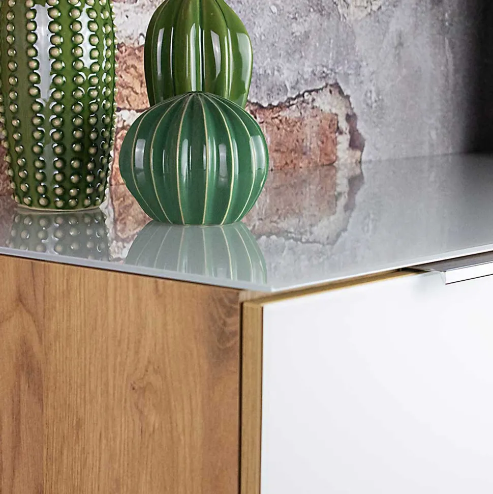 Großes Sideboard in Wildeiche & Weiß - Riodna