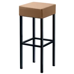 Hellbrauner Barhocker mit schwarzem Gestell - Dualkos