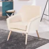 Heller Sessel in Creme Samtvelours - Agnesco