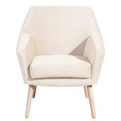Heller Sessel in Creme Samtvelours - Agnesco