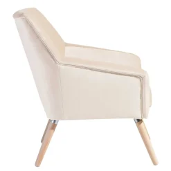 Heller Sessel in Creme Samtvelours - Agnesco