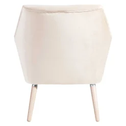 Heller Sessel in Creme Samtvelours - Agnesco