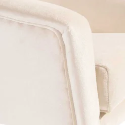 Heller Sessel in Creme Samtvelours - Agnesco