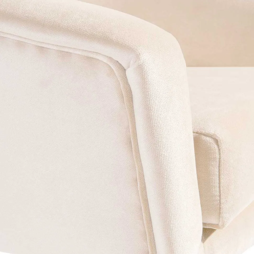 Heller Sessel in Creme Samtvelours - Agnesco