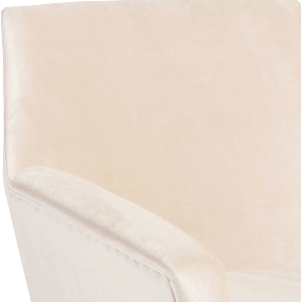 Heller Sessel in Creme Samtvelours - Agnesco