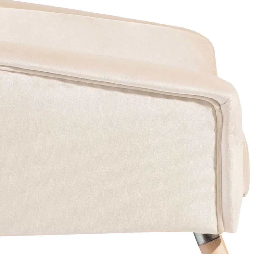 Heller Sessel in Creme Samtvelours - Agnesco
