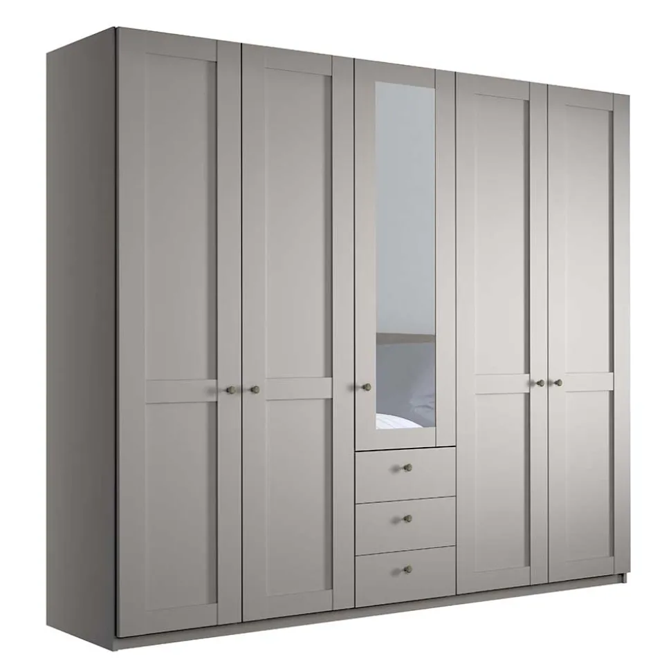Hellgrauer Schlafzimmerschrank 5-türig - Ridonna I