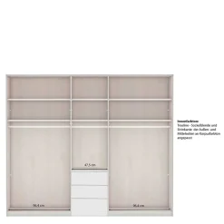 Hellgrauer Schlafzimmerschrank 5-türig - Ridonna I