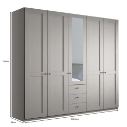Hellgrauer Schlafzimmerschrank 5-türig - Ridonna I
