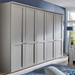 Hellgrauer Schlafzimmerschrank 250 cm breit - Ridonna