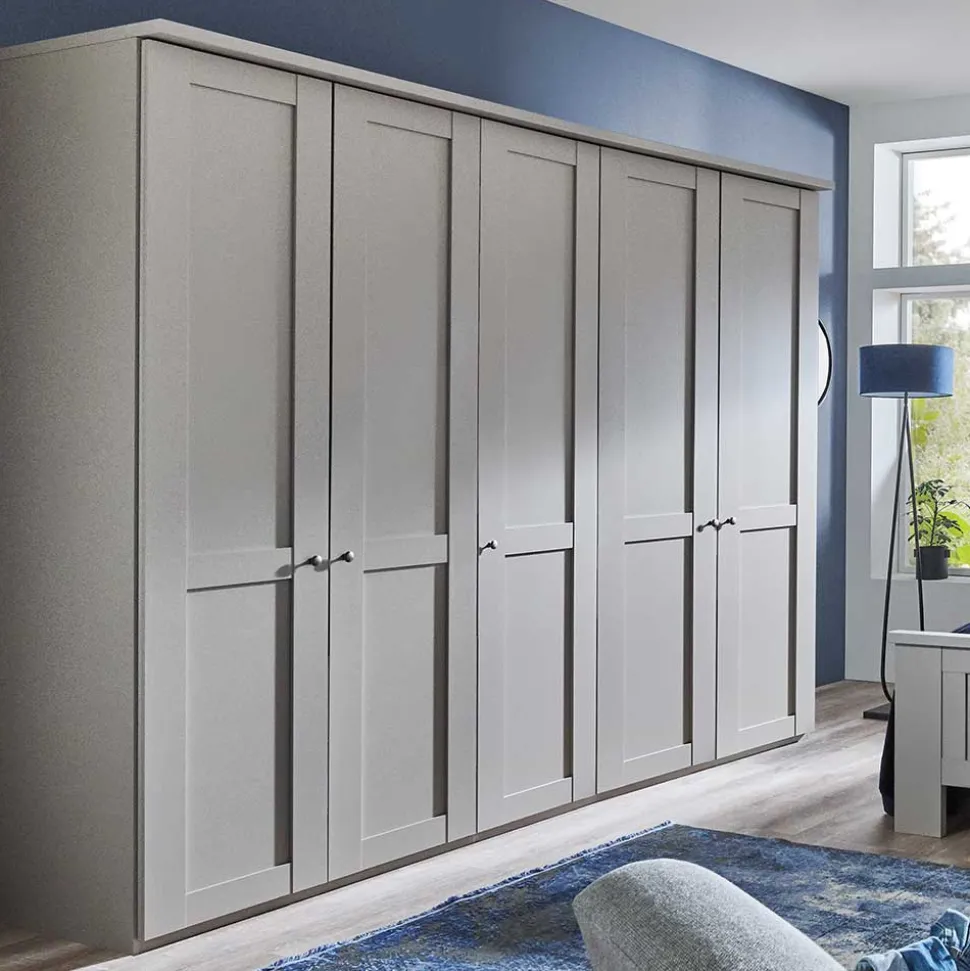 Hellgrauer Schlafzimmerschrank 250 cm breit - Ridonna