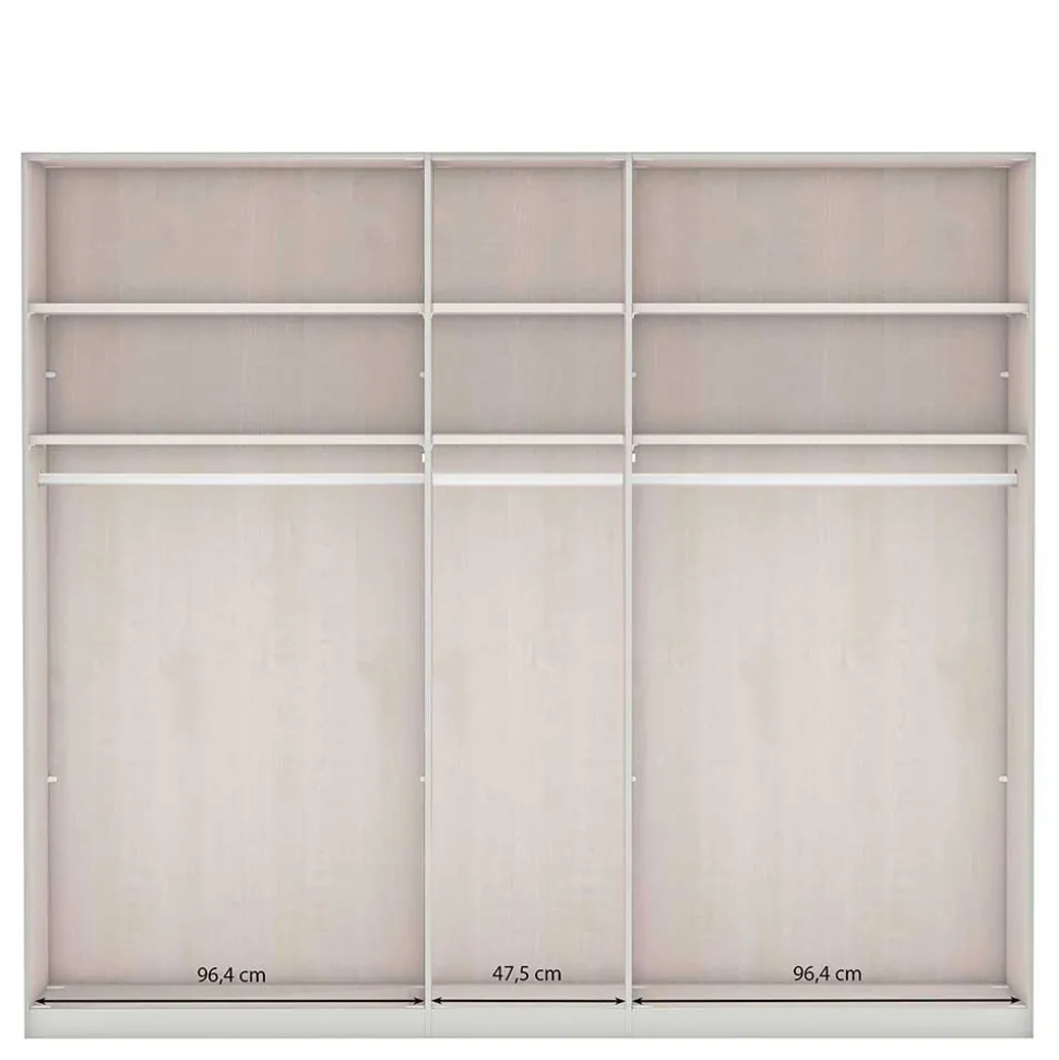 Hellgrauer Schlafzimmerschrank 250 cm breit - Ridonna