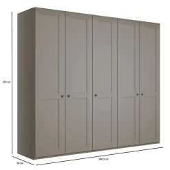 Hellgrauer Schlafzimmerschrank 250 cm breit - Ridonna