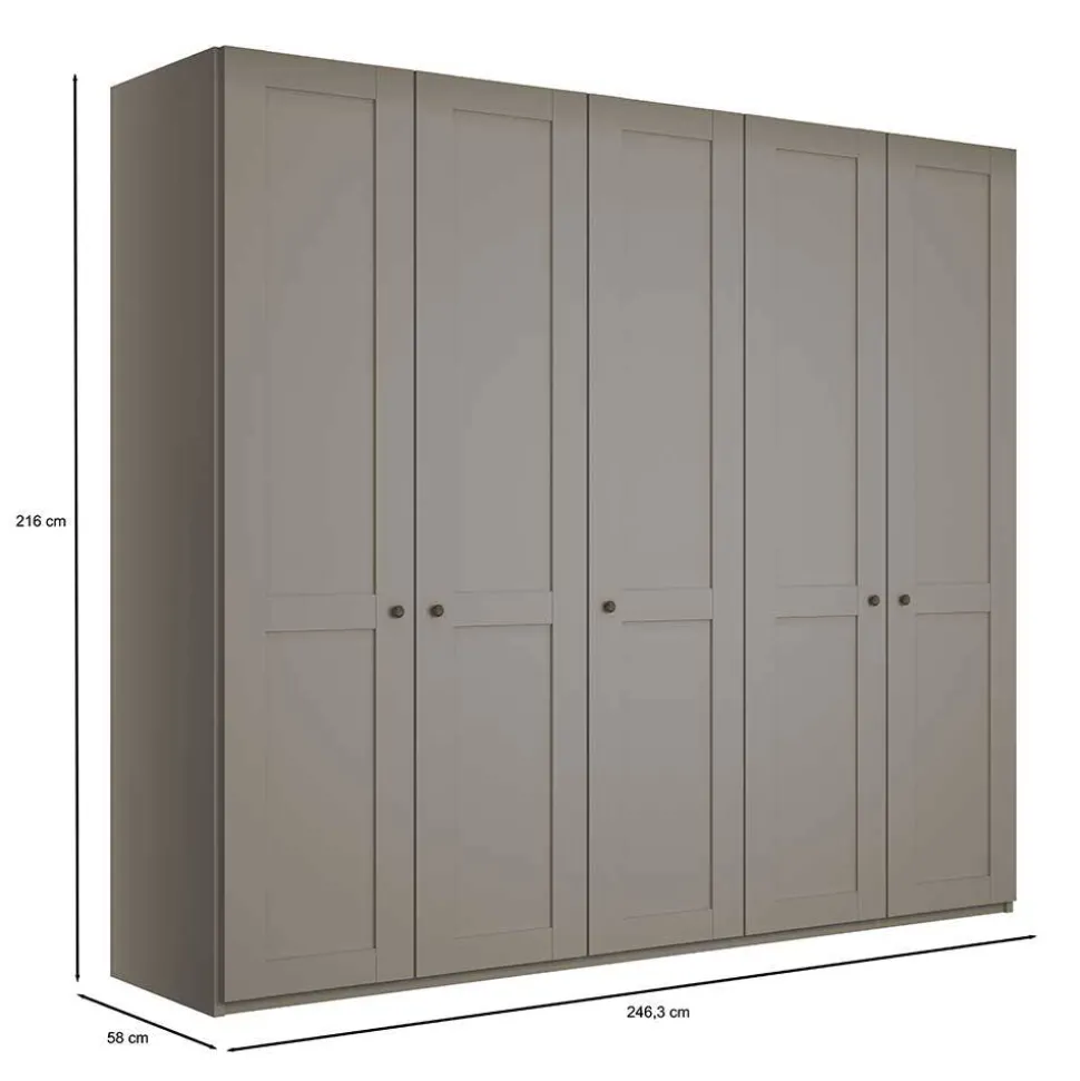 Hellgrauer Schlafzimmerschrank 250 cm breit - Ridonna