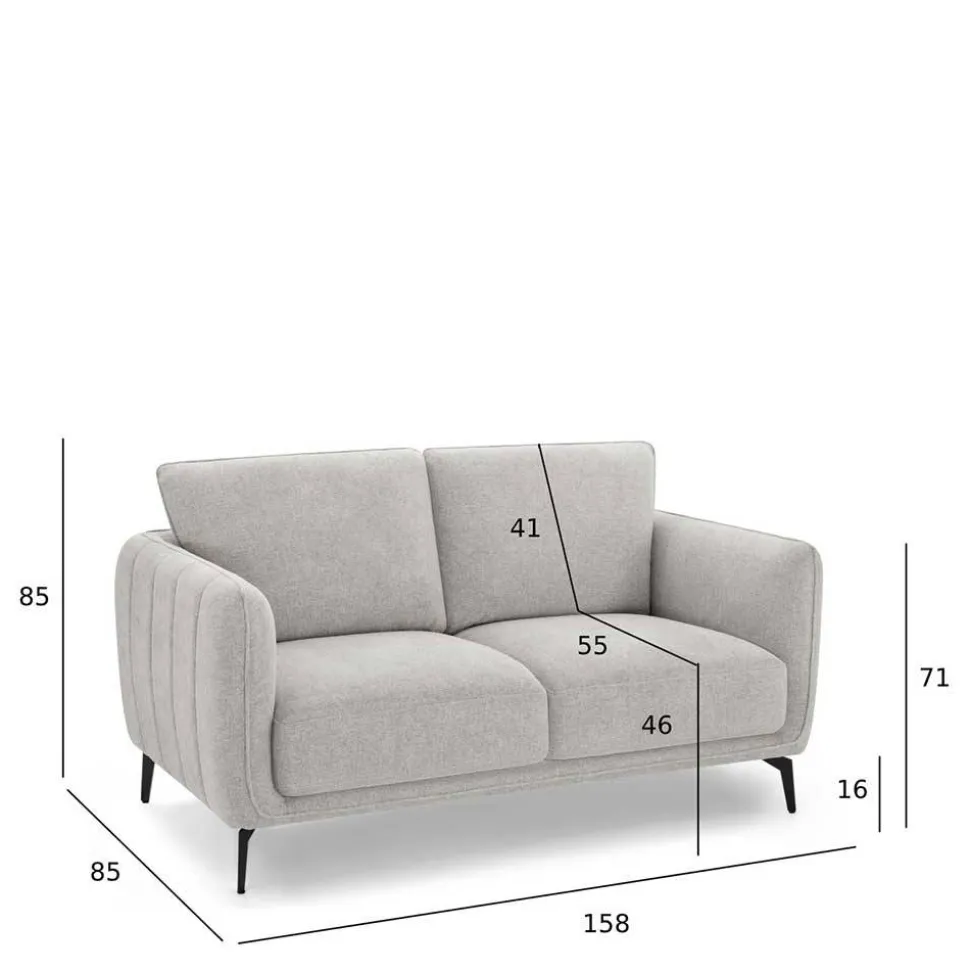 Hellgraues Sofa mit Taschenfederkern - Havilano